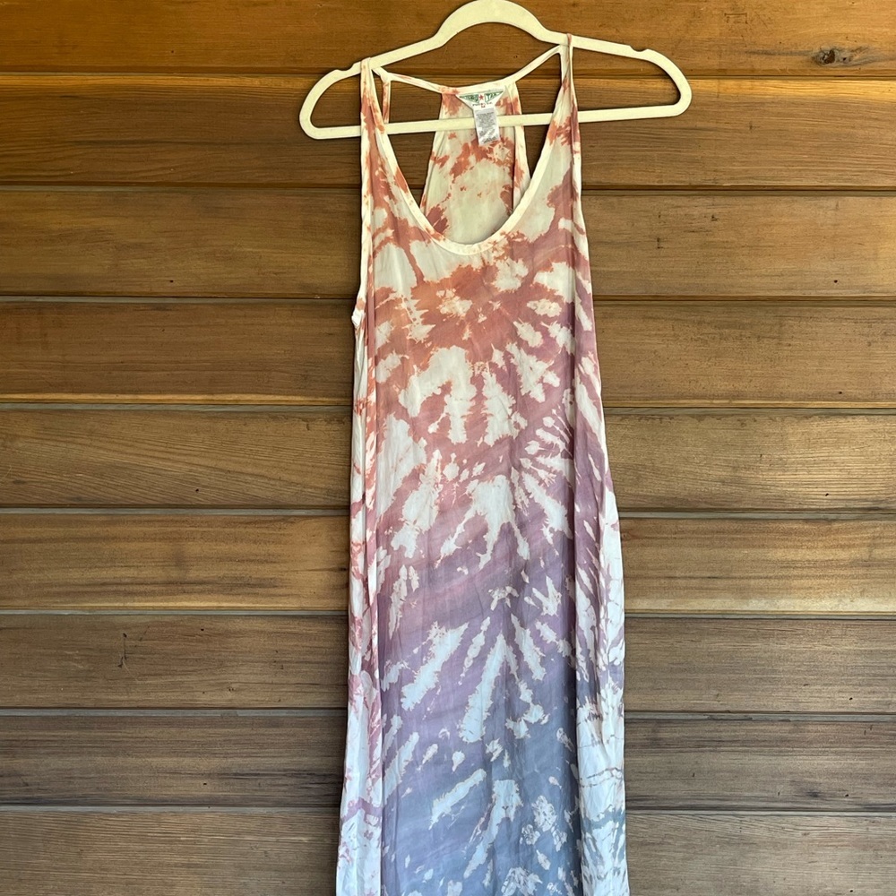 Hard Tail Pink and Purple Tie-Dye Midi Dress